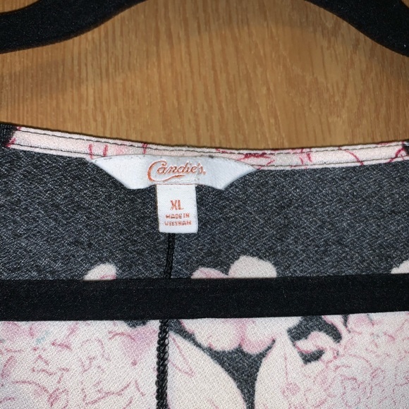 Candie's Black and Pink Floral Blouse - Picture 3 of 9